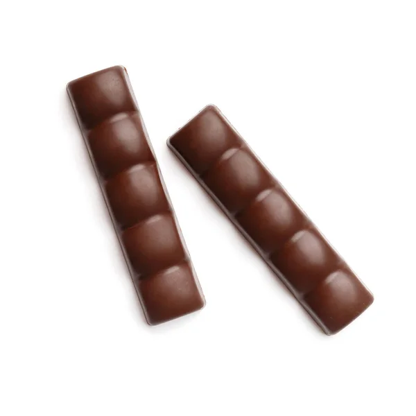 Chocolate Bars White Background Close Porous Airy Chocolate Top View — Stock Photo, Image