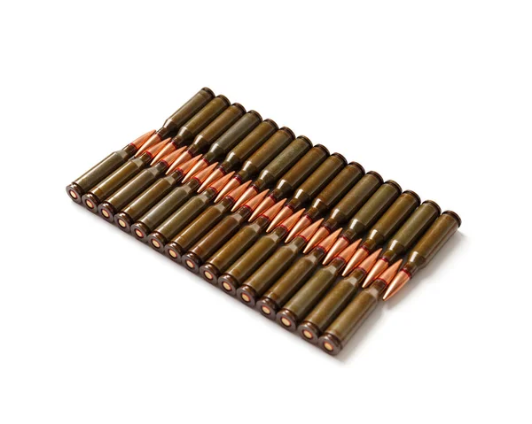Bullets Military Shells Cartridges Ammunition Isolated White Background Concept Army — Stock Photo, Image