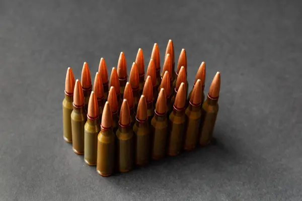 Ammunition Bullets Live Ammunition Firearms Black Background — Stock Photo, Image