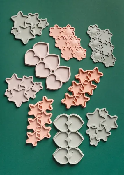 Moldes Silicona Forma Copos Nieve Corazones Estrellas Para Hacer Chocolate — Foto de Stock