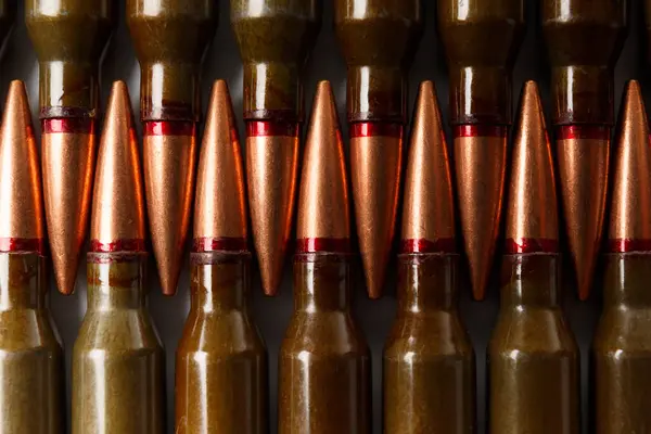 Bullets Military Shells Cartridges Ammunition Close Concept Army Arms Sales — Stock Photo, Image