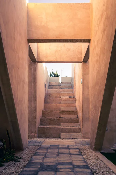 stock image Hallway and upstairs. Architecture, texture, color and shadows.