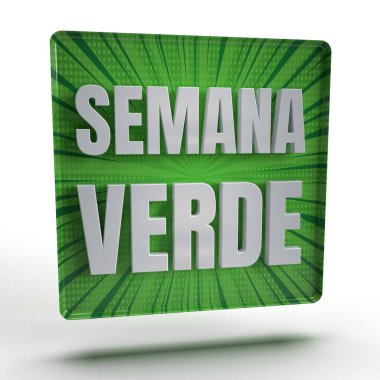 green 3d banner stamp for supermarket market week