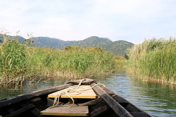 stock image Boating the lovely Bacina lakes in Croatia