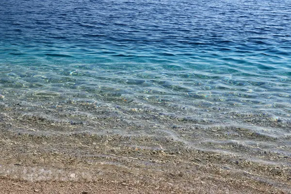 stock image the color of the sea at the famous golden horn beach of Bol, island Brac, Croatia