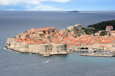 Hırvatistan 'ın Dubrovnik kentinde daha yüksek bir noktadan görüş