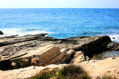 Doğa parkındaki kıyı şeridi Kamenjak, Premantura, Hırvatistan