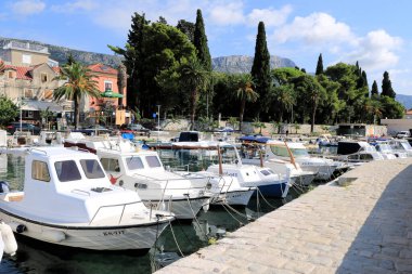 small port near the Vitturi castle in Katel Luksic in Croatia clipart