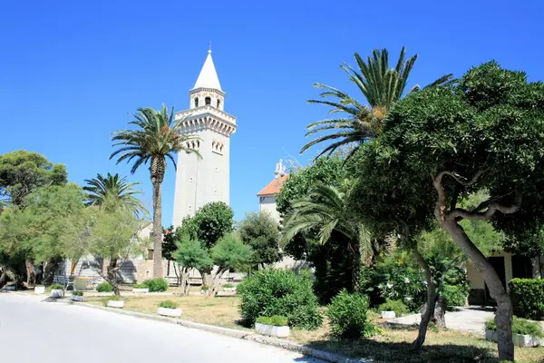 stock image lovely white church in Kastel Stafilic,  Croatia