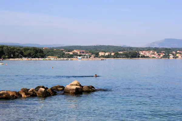 stock image view over the sea in Krk, island Krk, Croatia