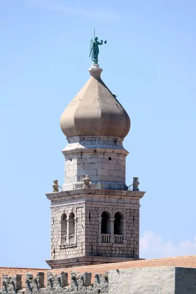 stock image bell tower of the church of Krk, island Krk, Croatia