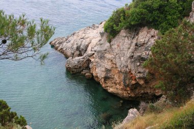 Hırvatistan 'ın Rovenska, Losinj adası kıyı şeridi