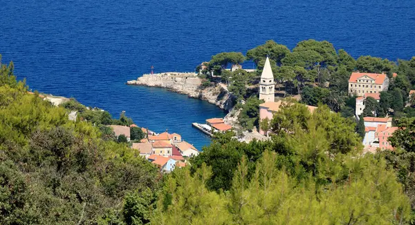 Veli Losinj yukarıdan görüldü, Losinj adası, Hırvatistan