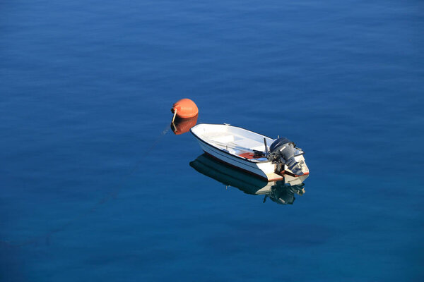 sloop in the blue, National park Mljet, island Mljet, Croatia