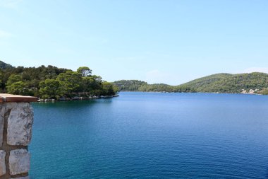 Görüntü Saint Mary adasından alındı. Mljet, ada Mljet, Hırvatistan