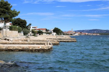 Rıhtımlar ve Beina, Murter Adası, Hırvatistan manzarası