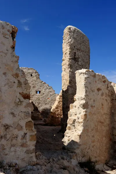 stock image Walls of the Fortica fort near he bridge to the island Pag, Croatia