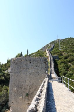 Hırvatistan 'ın büyük Ston, Peninsula Peljesac surlarında