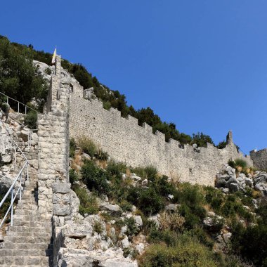 Ston, Peninsula Peljesac, Hırvatistan 'ın tarihi duvarları
