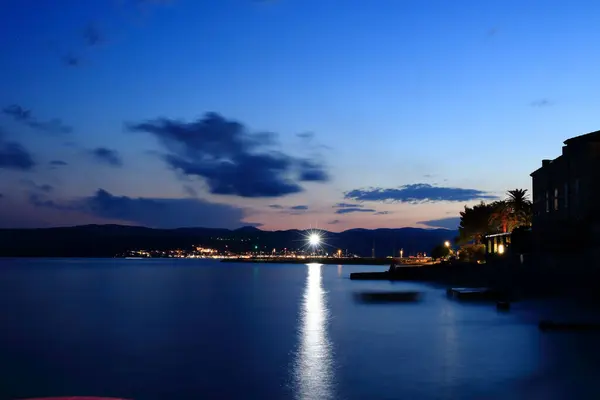 stock image evening reflections in Orebic, peninsula Peljesac, Croatia