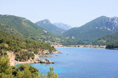 Hırvatistan 'ın başkenti Peljesac' a giden Trstenik 'e giden güzel doğa.