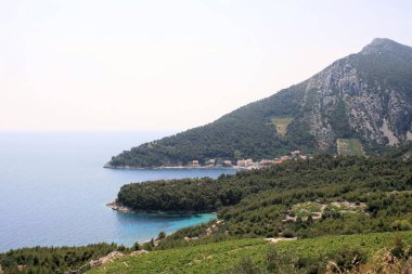 Hırvatistan 'ın Trstenik, Peljesac yarımadası yakınlarındaki manzara