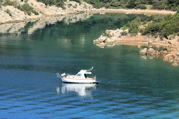 stock image boat on the sea, near Lopar, island Rab, Croatia