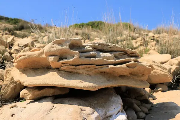 stock image lovely natural sandstone sculpture,Lopar, island Rab, Croatia