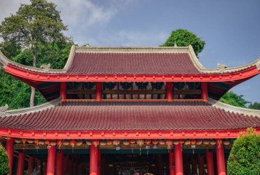 Rooftile of traditional Chinese temples when day time of Chinese new year. The photo is suitable to use for Chinese new year, lunar new year background and content media.