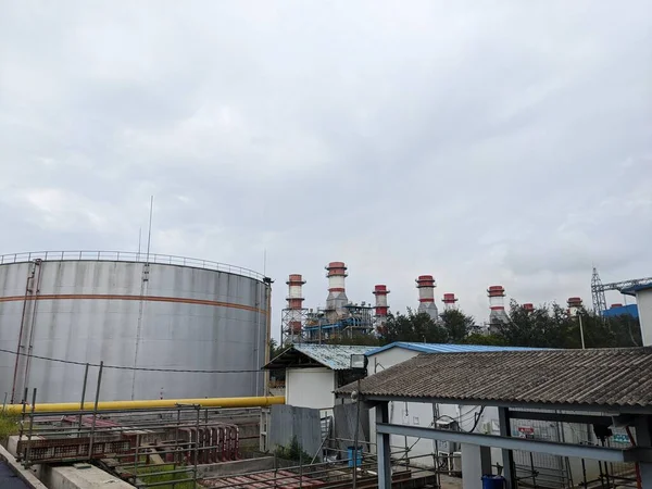 Power plant project with construction work and commissioning plant. The photo is suitable to use for industry background photography, power plant poster and electricity content media.