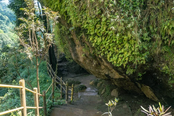 Caminho Que Vai Para Grande Caverna Floresta Tropical Quando Estação — Fotografia de Stock