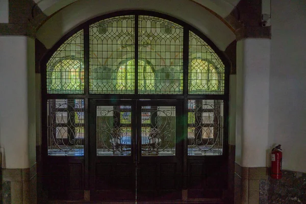 Drzwi Wewnętrzne Ozdobą Starej Rezydencji Lawang Sewu Semarang Jawa Środkowa — Zdjęcie stockowe