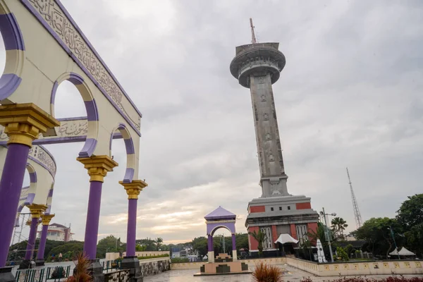 Torre Principal Grande Mesquita Agung Java Central Semarang Quando Hora — Fotografia de Stock