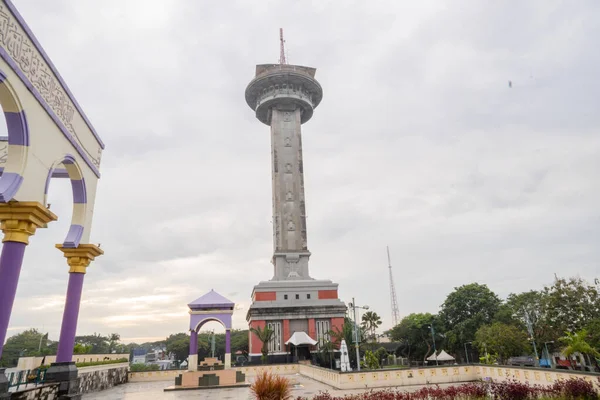 Torre Principal Grande Mesquita Agung Java Central Semarang Quando Hora — Fotografia de Stock
