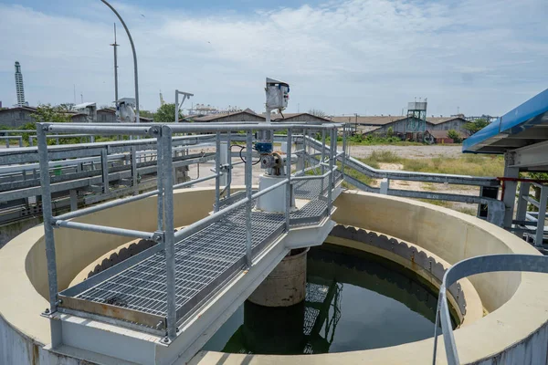 stock image Waste water treatment plant for power plant project, lamella clarifier and sludge agitator. The photo is suitable to use for waste water treatment content media and environment poster.