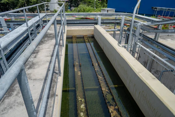 Estação Tratamento Águas Residuais Para Projeto Usina Clarificador Lamelas Agitador — Fotografia de Stock