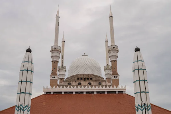 Grote Moskee Semarang Centraal Java Als Dag Met Bewolkte Lucht — Stockfoto