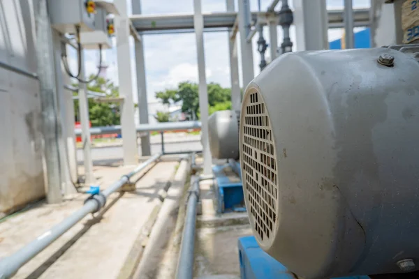 Coppia Pompa Acqua Con Motore Trattamento Acque Reflue Foto Adatta — Foto Stock