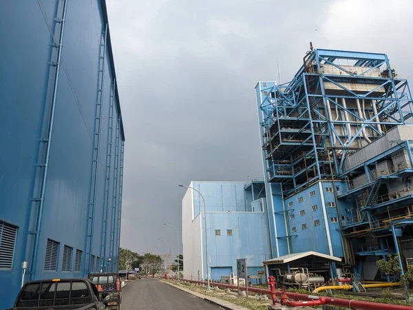 Landschaftsfoto Des Kraftwerksgebäudes Mit Trübem Ambiente Auf Dem Semarang Das — Stockfoto