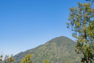 Sabah vakti güneş ışığı yaz titreşimleri aldığında manzara dağları. Fotoğraf macera içeriği medyası, doğa posteri ve orman geçmişi için kullanılabilir.