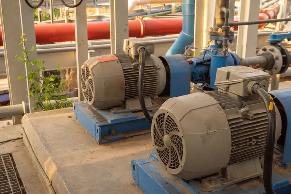Water pump distribution on power plant project. The photo is suitable to use for industry background photography, power plant poster and electricity content media.