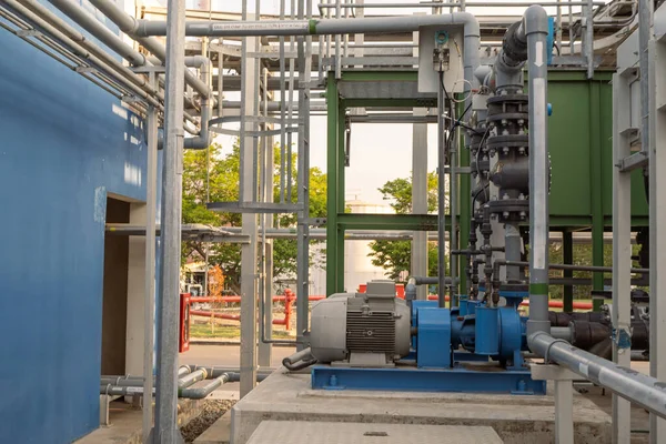 Water pump distribution on power plant project. The photo is suitable to use for industry background photography, power plant poster and electricity content media.