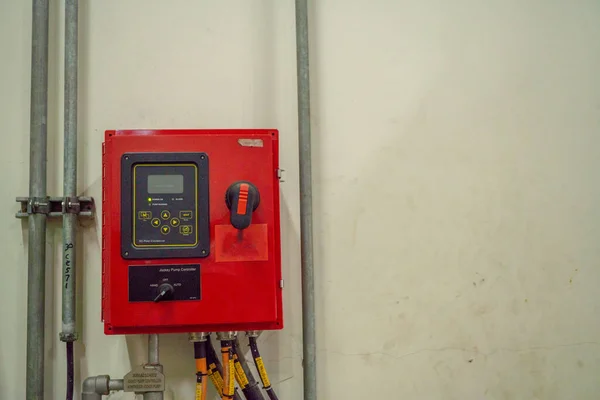 Local control panel for fire jokey pump. The photo is suitable to use for safety poster and and maintenance industrial poster.
