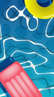 Su ile Rahatlama: Pembe Yüzüklü ve Sarı Yüzüklü Parlak Havuz Manzarası