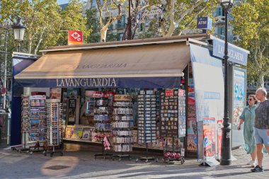 24-08-2023. Barselona, İspanya, Barselona 'da büfe