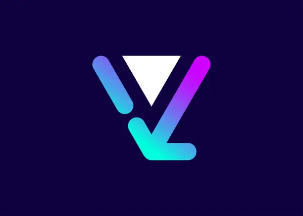 Profesyonel V harfi aşağı ok logo tasarım vektörü şablonu