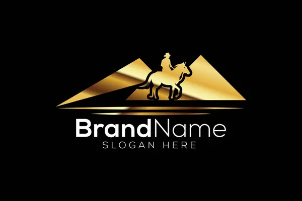 Moda ve Profesyonel At ve Tepe logo tasarım vektörü şablonu