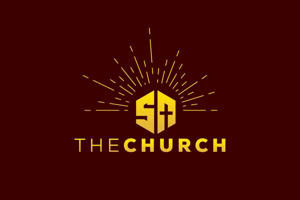 Moda ve Profesyonel harf S Kilisesi Hıristiyan ve barışçıl vektör logosu imzaladı