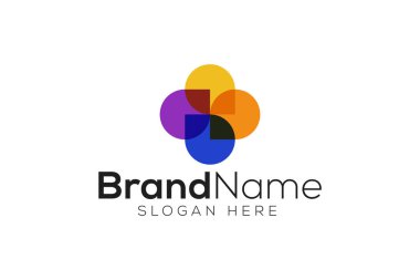 Asgari ve Profesyonel Artı işaret logosu tasarım vektörü şablonu