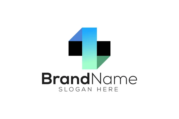 Asgari ve Profesyonel Artı işaret logosu tasarım vektörü şablonu